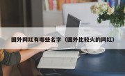 国外网红有哪些名字（国外比较火的网红）