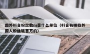 国外抖音粉丝数m是什么单位（抖音有哪些外国人粉丝破百万的）