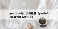 youtube为什么不能看（youtube视频为什么看不了）