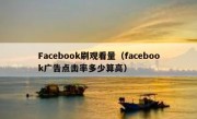 Facebook刷观看量（facebook广告点击率多少算高）