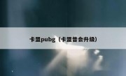 卡盟pubg（卡盟普会升级）