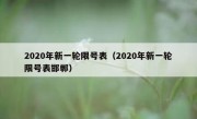 2020年新一轮限号表（2020年新一轮限号表邯郸）