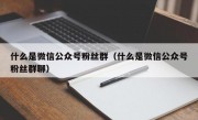 什么是微信公众号粉丝群（什么是微信公众号粉丝群聊）