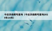 今日济南限号查询（今日济南限号查询2020年10月）