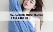 facebook涨粉丝网站（Facebook公共主页粉丝）