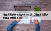 抖音点赞多和粉丝多有什么用（抖音里点赞多好还是粉丝量多好）