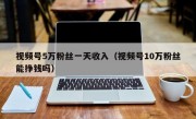 视频号5万粉丝一天收入（视频号10万粉丝能挣钱吗）