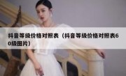 抖音等级价格对照表（抖音等级价格对照表60级图片）