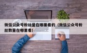 微信公众号粉丝量在哪里看的（微信公众号粉丝数量在哪里看）