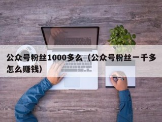 公众号粉丝1000多么（公众号粉丝一千多怎么赚钱）