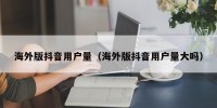 海外版抖音用户量（海外版抖音用户量大吗）