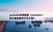 youtube买观看量（youtube一百万播放量等于多少钱）