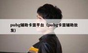 pubg辅助卡盟平台（pubg卡盟辅助批发）