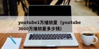 youtube1万播放量（youtube3000万播放量多少钱）