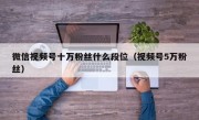 微信视频号十万粉丝什么段位（视频号5万粉丝）