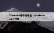 YouTube涨粉丝平台（youtube10万粉丝）