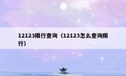 12123限行查询（12123怎么查询限行）