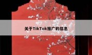 关于TikTok推广的信息