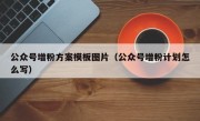 公众号增粉方案模板图片（公众号增粉计划怎么写）